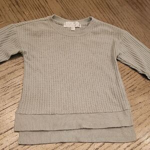 Mint Green Waffle Knit Sweater Top Size 5